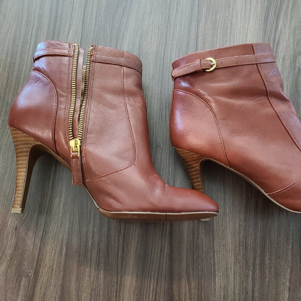 Nine West red leather booties 9.5M